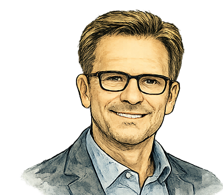 Illustrated portrait of Gary Keller